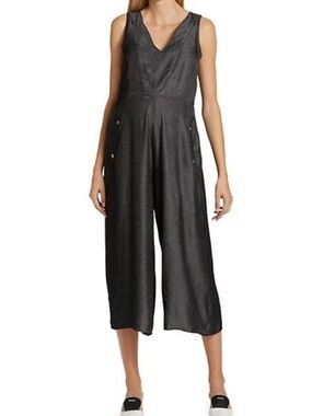 New Loyal Hana Gray Black Wide-Leg Maternity Breastfeeding Jumpsuit Size Small